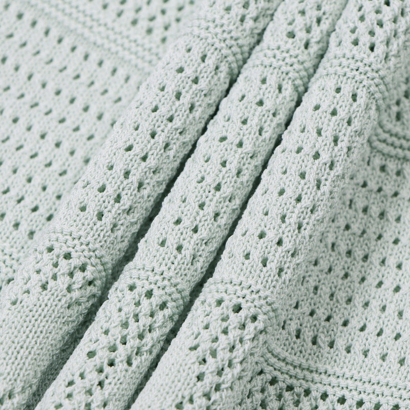 Women's Custom Green Round Neck Short Sleeve Knit Dress | OEM/ODM Knitwear Manufacturer