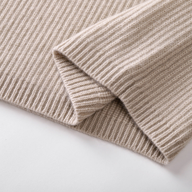 High Neck Long Sleeve Sweater Wool