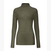 High Neck Long Sleeve Knit Sweater Wool