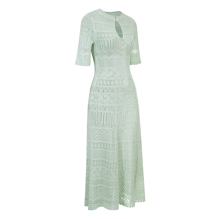 Round Neck Short Sleeve Knit Dress