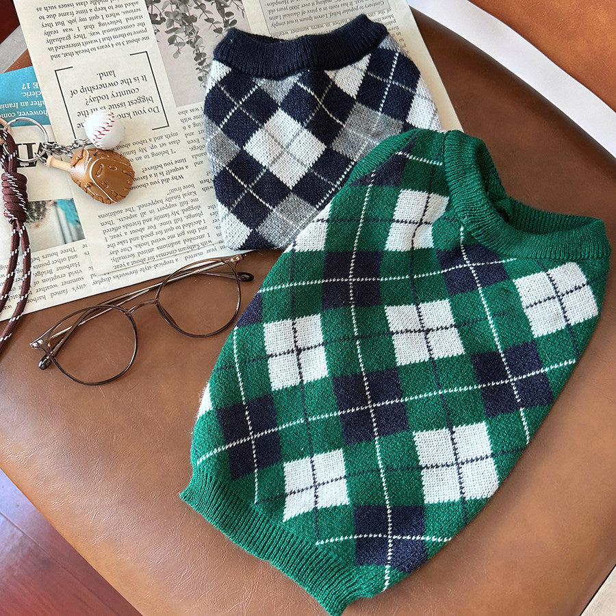 Preppy Red Christmas Pet Sweater | OEM Manufacturing