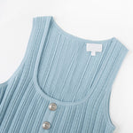 Load image into Gallery viewer, Pink Square Neck Sleeveless Knit Dress