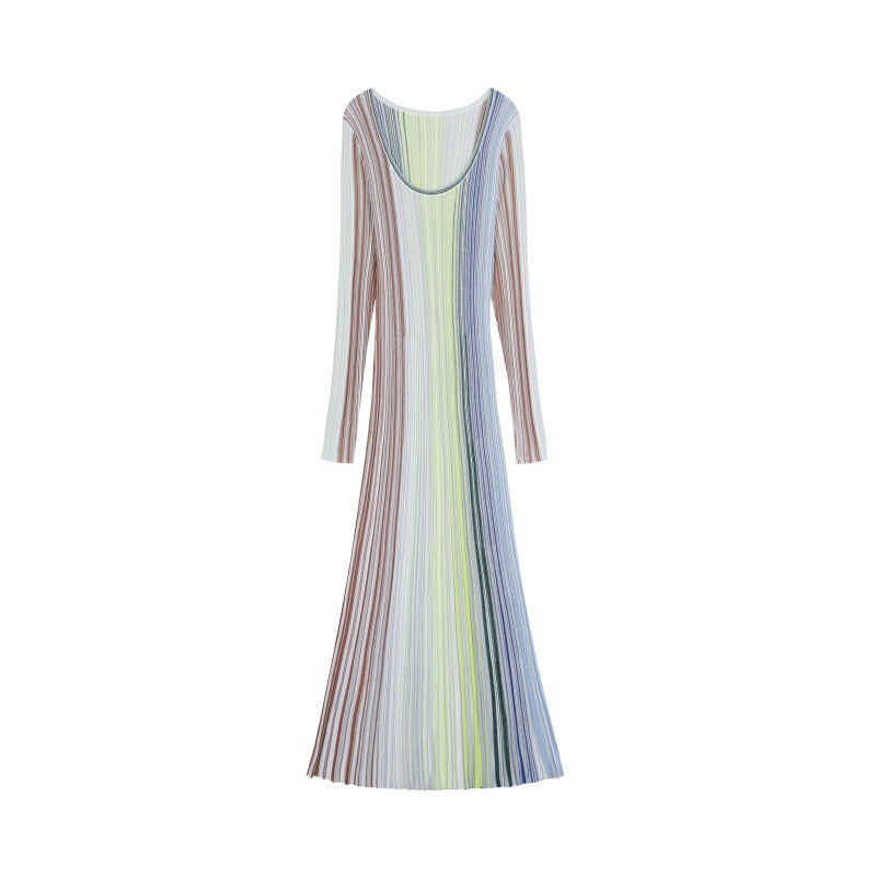 Women's Custom Round Neck Long Sleeve Knit Dress II