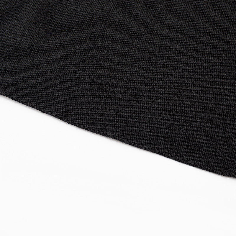 Black Off Shoulder Knit Sweater