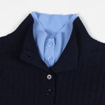 Load image into Gallery viewer, Women's Custom Blue High Neck Long Sleeve Wool Knit Sweater | OEM/ODM Knitwear Manufacturer