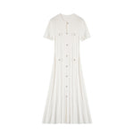 Load image into Gallery viewer, Women's Custom White Round Neck Short Sleeve Knit Dress | OEM/ODM Knitwear Manufacturer