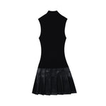 Load image into Gallery viewer, Black High Neck Sleeveless Knit Dress