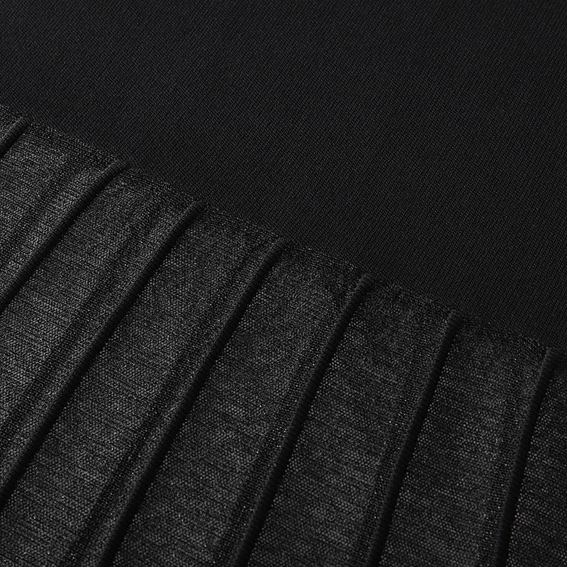 Black Round Neck Sleeveless Knit Skirt