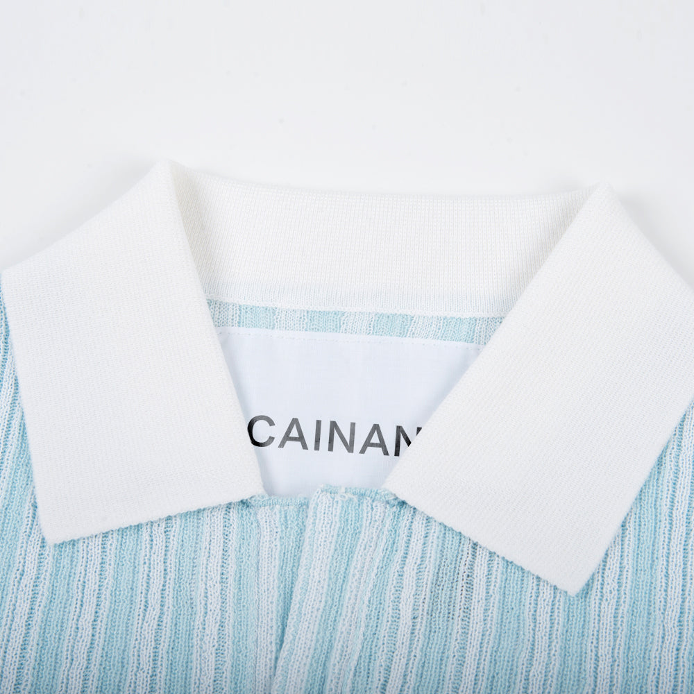 Men's Multicolor Cotton Polo Collar Short Sleeve T-Shirt