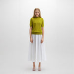 Load image into Gallery viewer, Women's Custom Yellow Round Neck Short Sleeve Knit Sweater | OEM/ODM Knitwear Manufacturer