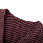 Load image into Gallery viewer, Women's Custom Burgundy V-Neck Long Sleeve Wool Knit Sweater | OEM/ODM Knitwear Manufacturer