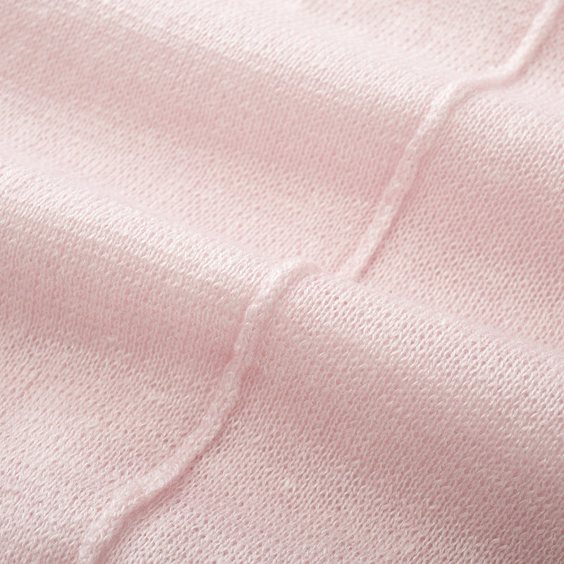 Women's Custom Pink Round Neck Sleeveless Wool Knit Vest | OEM/ODM Knitwear Manufacturer
