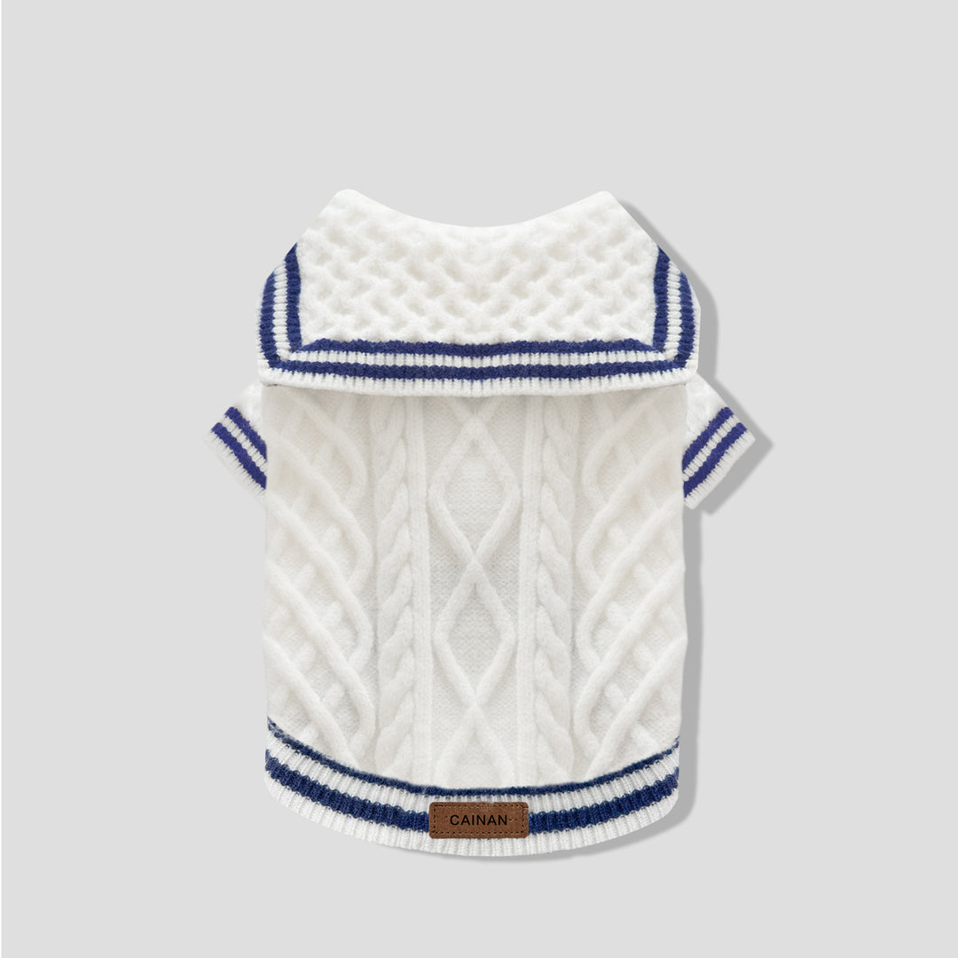 Sailor Collar Knit Pet Sweater | OEM Factory Direct