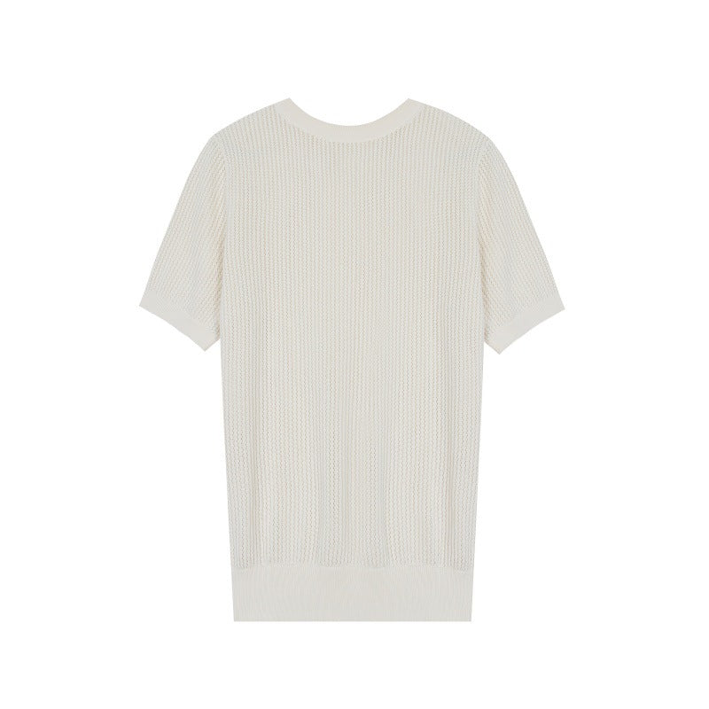 Women's Custom White Lapel Short Sleeve Tencel Top | OEM Wholesale