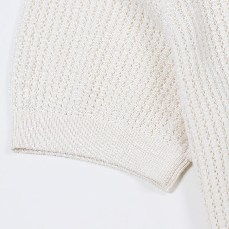 Women's Custom White Lapel Short Sleeve Tencel Top | OEM Wholesale