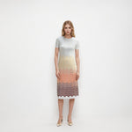 Load image into Gallery viewer, Women's Custom White Round Neck Short Sleeve Knit Dress