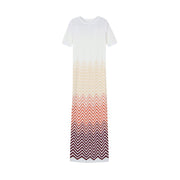 Women's Custom White Round Neck Short Sleeve Knit Dress