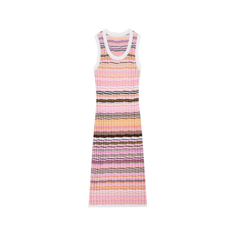Women's Custom Round Neck Sleeveless Tencel Knit Dress