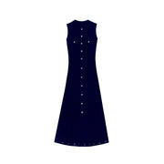 Women's Custom Black Round Neck Sleeveless Knit Dress