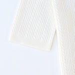 Load image into Gallery viewer, Women's Custom White Polo Collar Short Sleeve Wool Sweater