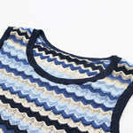 Load image into Gallery viewer, Women's Custom Striped Round Neck Sleeveless Knit Top &amp; Pants Set