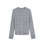Load image into Gallery viewer, Women's Custom Gray Round Neck Long Sleeve Wool Knit Sweater