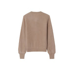 Load image into Gallery viewer, Brown Round Neck Long Sleeve Knit Cardigan Wool