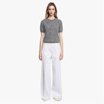 Load image into Gallery viewer, Gray Round Neck Short Sleeve Knit Sweater Wool