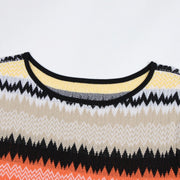 Women's Custom Round Neck Long Sleeve Knit Dress | CaiNan