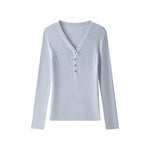 Load image into Gallery viewer, V Neck Long Sleeve Knit Sweater Wool