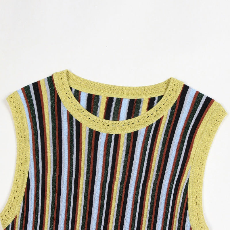 Round Neck Sleeveless Knit Dress