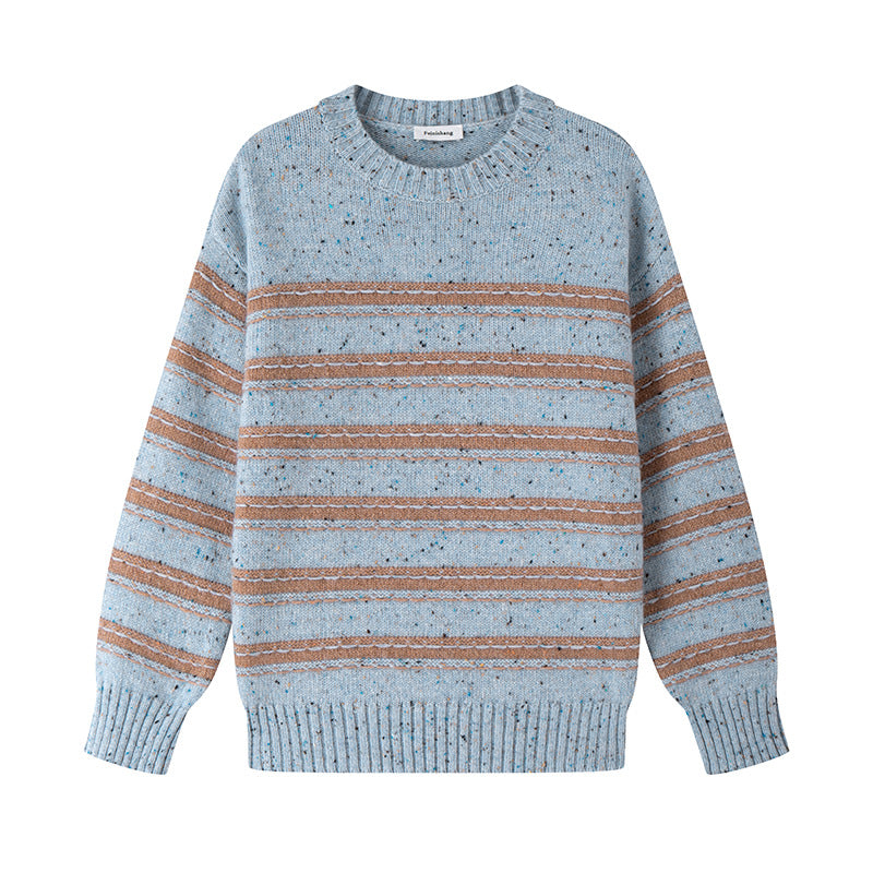 Round Neck Long Sleeve Knit Sweater Wool