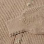 Load image into Gallery viewer, Brown Round Neck Long Sleeve Knit Cardigan Wool