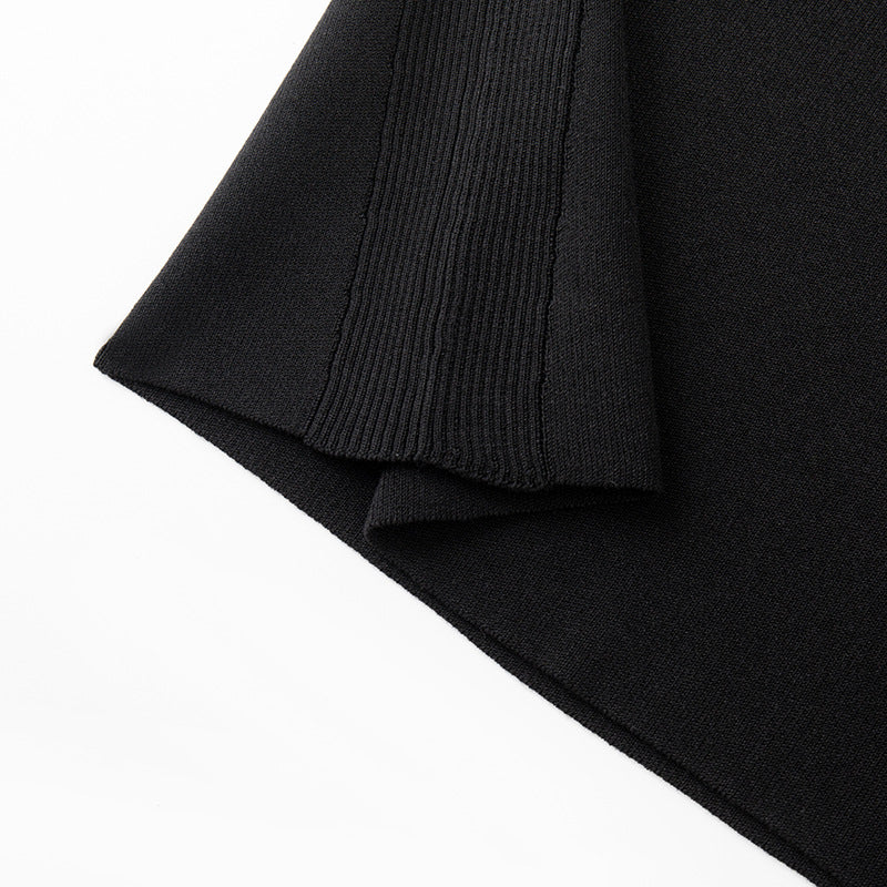 Black Off Shoulder Knit Sweater