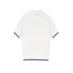 Load image into Gallery viewer, Women's Custom White Polo Collar Short Sleeve Cotton Knit Sweater | OEM/ODM Knitwear Manufacturer