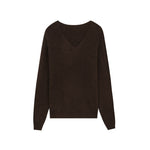 Load image into Gallery viewer, Women's Custom Burgundy V-Neck Slim Fit Long Sleeve Wool Knit Sweater | OEM/ODM Knitwear Manufacturer