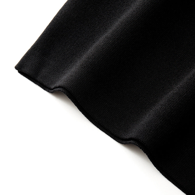 Women's Custom Black Round Neck Sleeveless Knit Vest & Skirt Set | OEM/ODM Knitwear Manufacturer