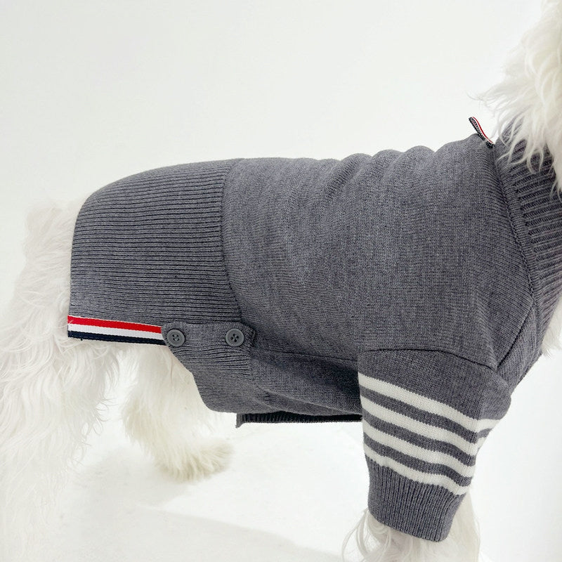 Classic Button-Up Knit Pet Cardigan | Private Label & OEM Ready