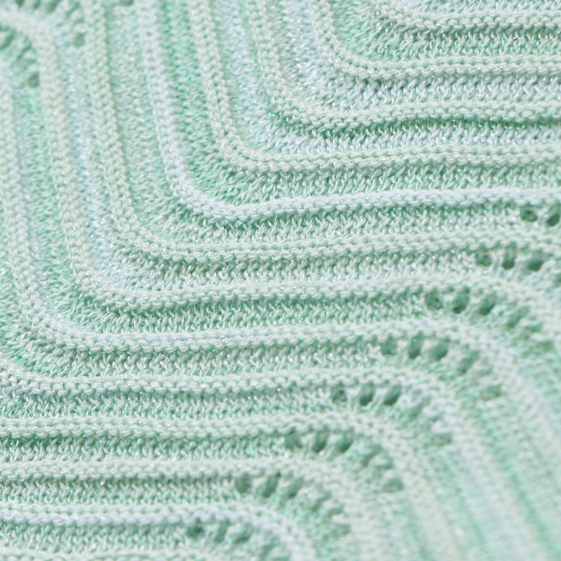 Women's Custom Light Blue Knit Top & Dress Set | OEM/ODM Knitwear Manufacturer