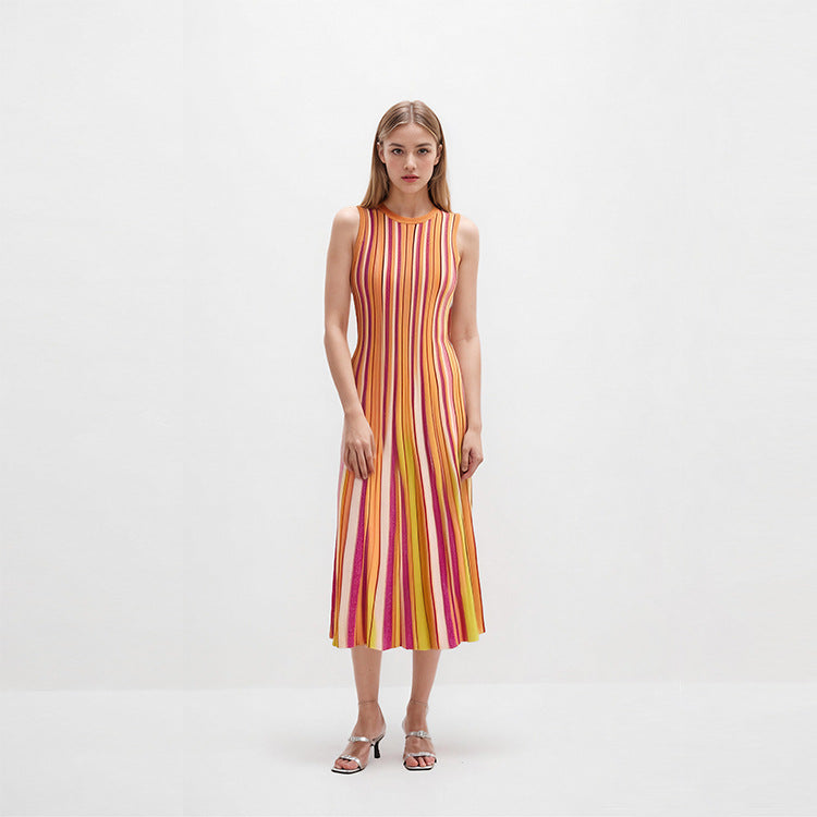 Round Neck Sleeveless Knit Dress