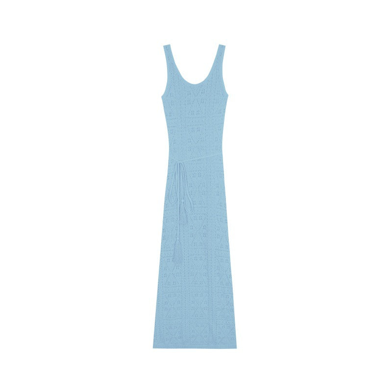 Women's Custom Yellow V-Neck Sleeveless Knit Dress | OEM/ODM Knitwear Manufacturer