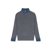 Women's Custom Gray Lapel Wool Knit Sweater | OEM/ODM Knitwear Manufacturer