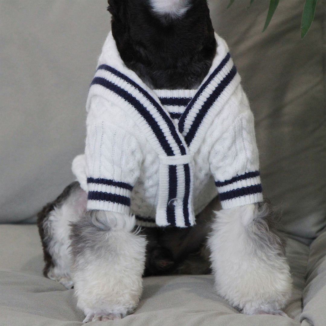 Sailor Collar Knit Pet Sweater | OEM Factory Direct