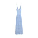 Load image into Gallery viewer, Blue V Neck Sleeveless Knit Dress