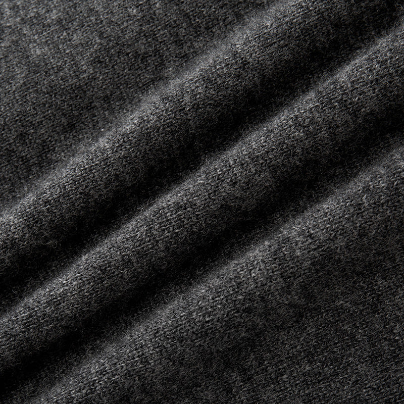 Women's Custom Gray Round Neck Long Sleeve Wool Knit Cardigan | OEM/ODM Knitwear Manufacturer
