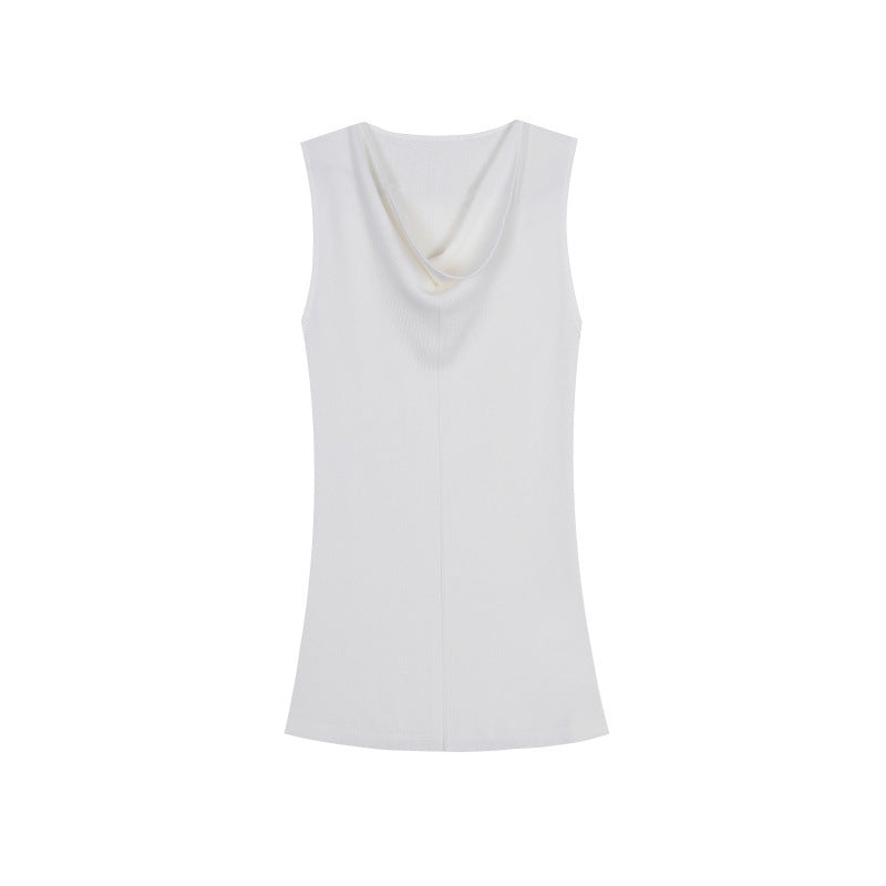 Women's Custom Gray Round Neck Sleeveless Wool Knit Vest | OEM/ODM Knitwear Manufacturer