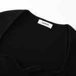Load image into Gallery viewer, Black Sweetheart Neck Short Sleeve Knit Sweater