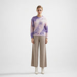 Load image into Gallery viewer, Purple Round Neck Long Sleeve Sweater Wool