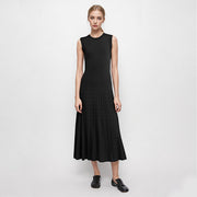 Women's Custom White Round Neck Sleeveless Knit Dress | OEM/ODM Knitwear Manufacturer