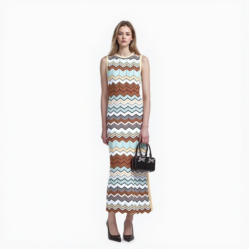Round Neck Sleeveless Knit Dress